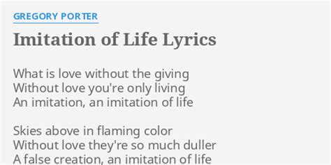 Imitation of life lyrics meaning